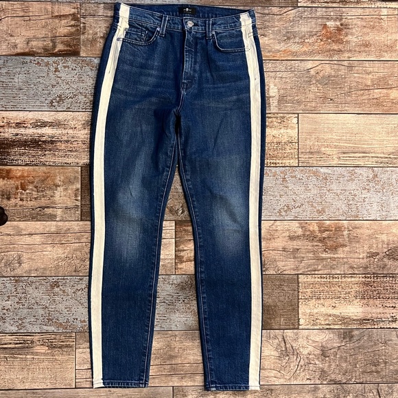 7 For All Mankind High-Rise Side Stripe Jeans 28 - Picture 7 of 15